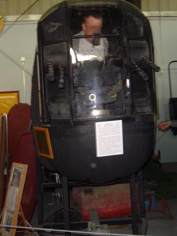 Lloyd Campbell in a rear gubnner turret Nanton, 2009